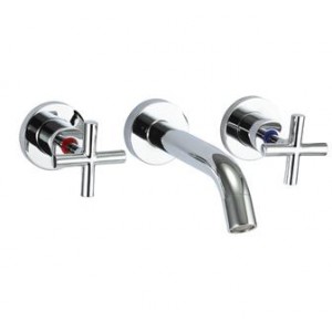 PLNZ Chrome Full Turn Lead Free Bath Tap Set
